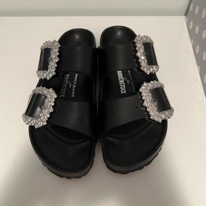 Manolo Blahnik x Birkenstock black Arizona size 37